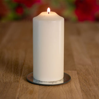 10cm Silver Mirrored Glass Coaster | Round Mirror Glass Candle Plate Stand