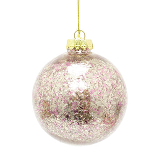 Confetti Christmas Bauble 10cm | Deluxe Christmas Ball Tree Decorations | Xmas Bauble Christmas Decor - Colour Varies One Supplied
