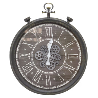 60cm Retro Pocket Watch Moving Gear Clock | Vintage Style Large Wall Clock | Silent Wall Clock Big Wall Clock