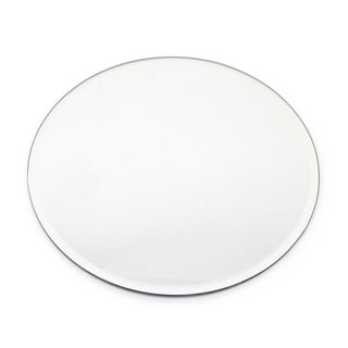 20cm Elegant Round Glass Coaster Decorative Mirror Plate | Mirror Glass Display Candle Plate | Mirrored Candle Tray Vanity Perfume Tray
