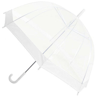 Clear See Through Transparent Dome Bubble Parasol Birdcage Umbrella ~ White