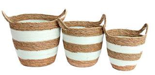Set Of 3 Gorgeous Festival Vibe Storage Basket With Handles
