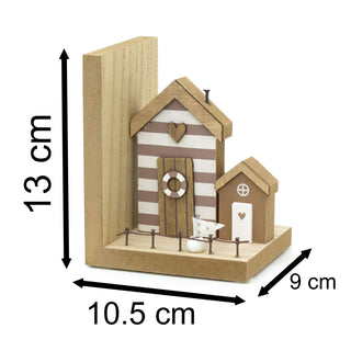 Nautical Bookends | Pair of Wooden Lighthouse Bookends for Beach House Shelves