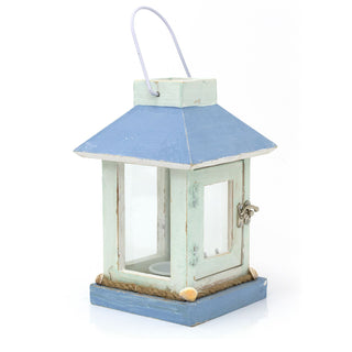 Nautical Wooden Tea Light Candle Lantern With Handle - Tealight Candle Holder
