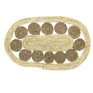 80cm Oval Bohemian Rug Braided Area Rug | Woven Rugs Entrance Rug Oval Scatter Rugs | Woven Braided Area Rugs