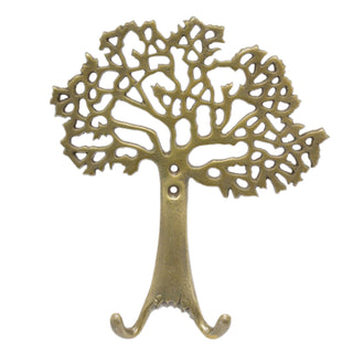 Stunning Antique Gold Effect Tree Of Life Wall Hook | Wall Mounted Coat Hanger Pegs | Decorative Gold Metal Wall Door Hooks