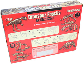 Kreative Kids Deluxe 2 in 1 Dig Out Dinosaur Skeleton Fossil Palaeontology Archaeology Excavation Kit - T Rex and Stegosaurus