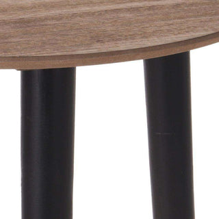 Contemporary Round Wooden Pedestal Table | Black Side Table Occasional Table Bedside Table | Living Room End Tables - 40cm