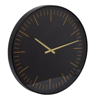 Black And Gold Wall Clock | Large Round Decorative Wall Mounted Clock - 50cm