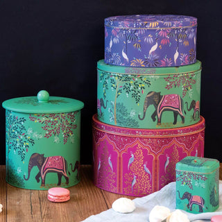 Sara Miller - India Biscuit Barrel | Airtight Biscuit Tin With Lid Cookie Jar