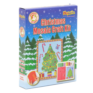 Childrens Christmas Art Craft Kit | Kids Creative Festive Mosaic Picture - Christmas Tree