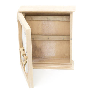 Shabby Chic Wooden Wall Mounted Key Box | Key Cabinet 6 Hooks Key Cupboard | Magnetic Key Holder