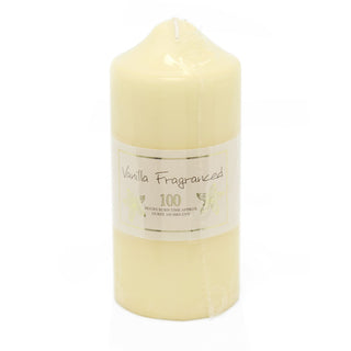 16 x 7cm 100 Hour Overdipped Vanilla Scented Pillar Votive Wax Candle Cream