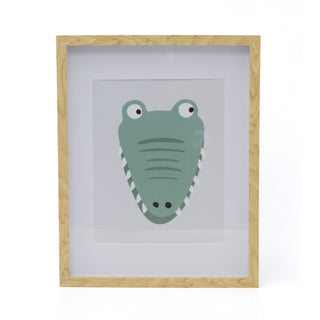 Safari Animal Kids Wall Art Picture Frame | Framed Animal Pictures - Crocodile