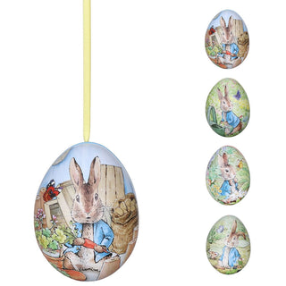 Beatrix Potter Peter Rabbit Hanging Egg-Shaped Tin | Trinket Tin - Easter Gifts