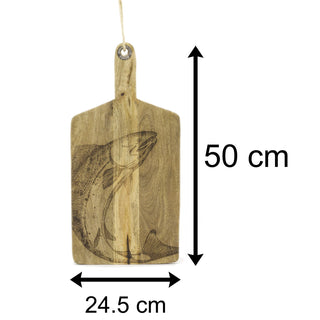 50cm Etched Mango Wood Chopping Board | Cutting Board Serving Sharing Platter | Wooden Food Presentation Board Chopping Board