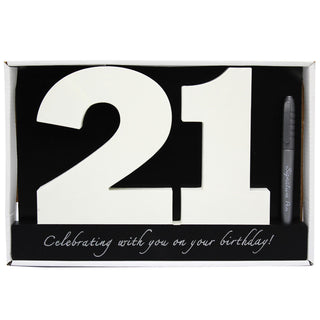 Wooden Birthday Signature Plaque ~ Happy 21St Birthday Gift
