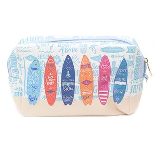Surfs Up Travel Cosmetic Wash Bag | Toiletry Holder Tropical Wash Bag Organiser Pouch | Summer Beach Gym Bag
