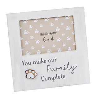 6 X 4 Dog Picture Frame Cat Photo Frame | White Pet Photo Frame With Quote | Paw Print Family Photo Frames