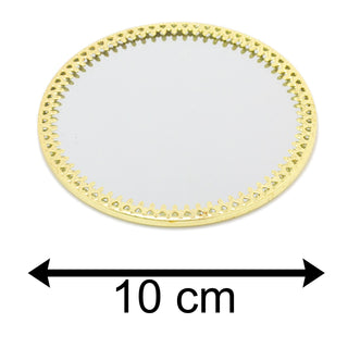 10cm Decorative Mirror Glass Display Plate | Mirrored Candle Tray | Gold Glass Coaster