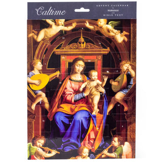 Christmas Advent Calendar Madonna Enthroned By Angels | Religious Advent Calendar Traditional Advent Calendar | Picture Advent Calendar Paper Advent Calendar