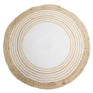 90cm Round Woven Area Rug Braided Cotton Rug | Entrance Rug Circle Boho Plaited Scatter Rug | Woven Braided Area Rugs Bohemian Rug