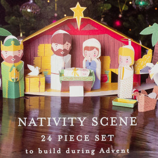 3D Nativity Scene Christmas Advent Calendar 24 Piece Build It Yourself Nativity