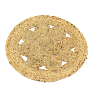 Round Braided Jute Placemat | Rustic Woven Kitchen Dining Table Place Mat - 35cm
