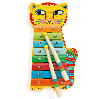 Djeco DJ06002 Animambo Rainbow Cat Xylophone Musical Toy with Song Sheets