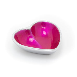 Small Recycled Aluminium Heart Dish | Heart Shaped Snack Bowl Dip Bowl Vanity Bowl | Heart Dish Trinket Dish Key Bowl Jewellery Dish - Colour Varies One Supplied