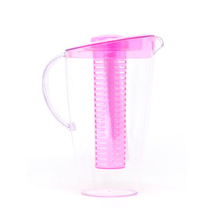 2 Litre Fruit Infuser Jug Water Pitcher | Plastic Pitcher Jug With Lid | Fruit Infused Water Jug - Colour Varies One Supplied