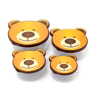 Set Of 4 Children's Animal Snack Pots | Kids Nesting Snack Containers