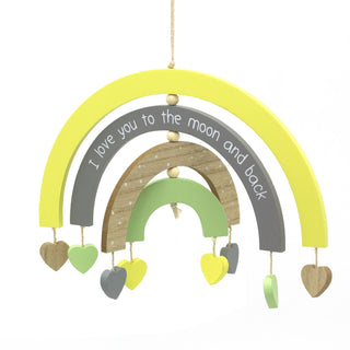 Childrens Rainbow Hanging Decoration | Wooden Rainbow Kids Room & Baby Nursery