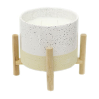 Ceramic Holder With Scented Candle And Stand | Natural Interior Candle And Pot | Decorative Candles - Fragrance Varies One Supplied