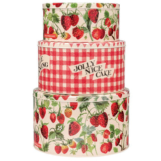 Emma Bridgewater Strawberries Set Of 3 Cake Tins | Nesting Cake Storage Tins