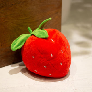 Strawberry Fabric Doorstop | Novelty Strawberry Shaped Fruit Door Stop - 14cm