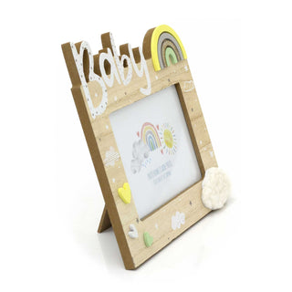 Wooden New Baby Photo Frame 4x6 Freestanding Single Aperture Baby Picture Frame