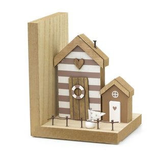 Nautical Bookends | Pair of Wooden Lighthouse Bookends for Beach House Shelves