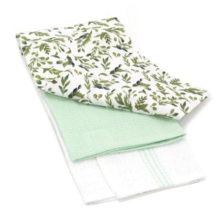 Sage Green Kitchen Tea Towel Set - Olive Grove
