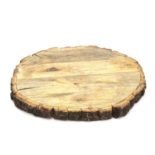 Natural Bark Tree Slice Cake Stand Candle Display Plate
