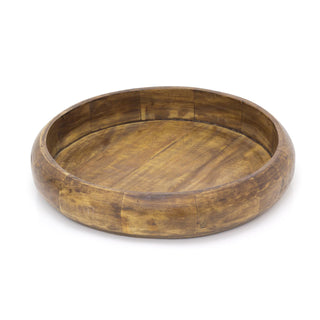 33cm Large Mango Wood Fruit Bowl | Salad Bowl Kitchen Serving Bowl | Rustic Wooden Display Bowl