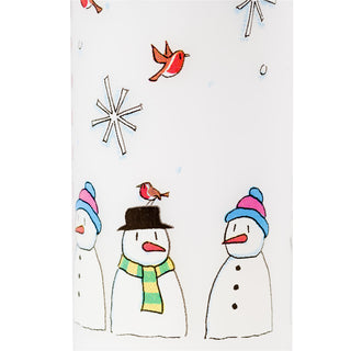 Traditional Countdown To Christmas Advent Dinner Pillar Candle - Snowman And Snowflake Design (Large Size)