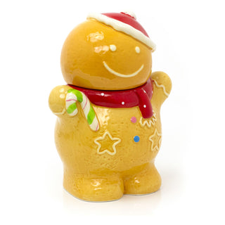 Christmas Gingerbread Storage Jar Ceramic Gingerbread Cookie Jar Biscuit Barrel - Boy