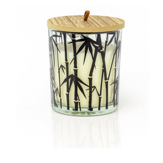 Bamboo Breeze Scented Candle In Glass Jar | Fragranced Candle Holder Aroma Candle And Pot | Botanical Candle Holder With Fragrance Candle Decoration