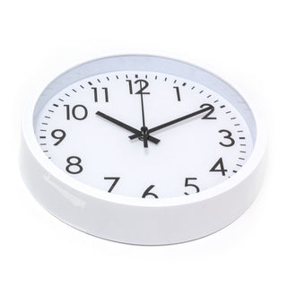 Contemporary White Wall Clock | Round Wall Mounted Clock For Living Room 19.5cm