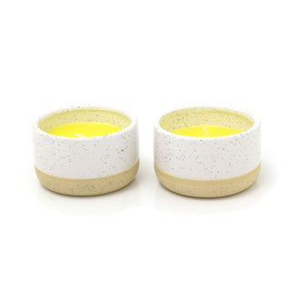 Set of 2 Ceramic Citronella Candles | Bug Mosquito Repellent Citron Candle Set