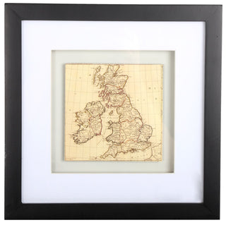 Black Wooden Box Frame ~ British Isles Uk Map Wall Art
