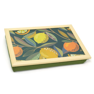 Citrus Zest Lap Tray With Cushion | Large Bean Bag Lap Tray - 43x32cm