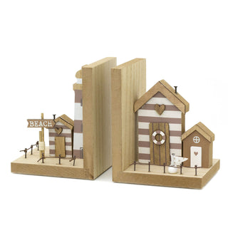 Nautical Bookends | Pair of Wooden Lighthouse Bookends for Beach House Shelves