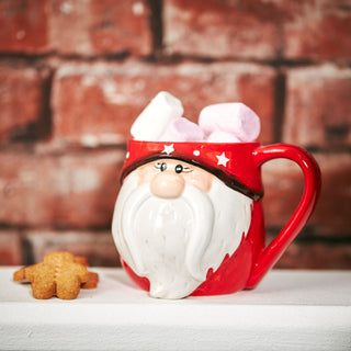 Novelty Christmas Gonk Red Mug | Ceramic Xmas Nordic Gnome Drinks Cup | Tea Coffee Festive Gift Mug Secret Santa Gifts